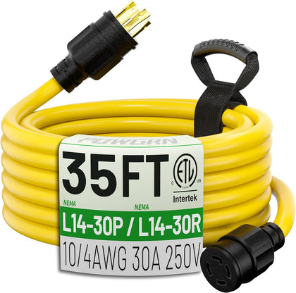 35FT 30 Amp Generator Extension Cord L14-30P/L14-30R, STW ETL Listed | 4 Prong Heavy Duty Generator Cord 35 Feet