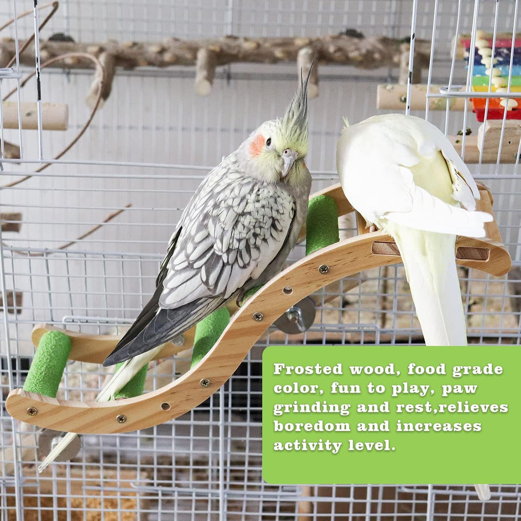 Bird Ladder Bridge, Wooden Pet Parrot Hamster Climbing Ladder Toys, Pet Bird Cage Accessories, Wood Climbing Ladder