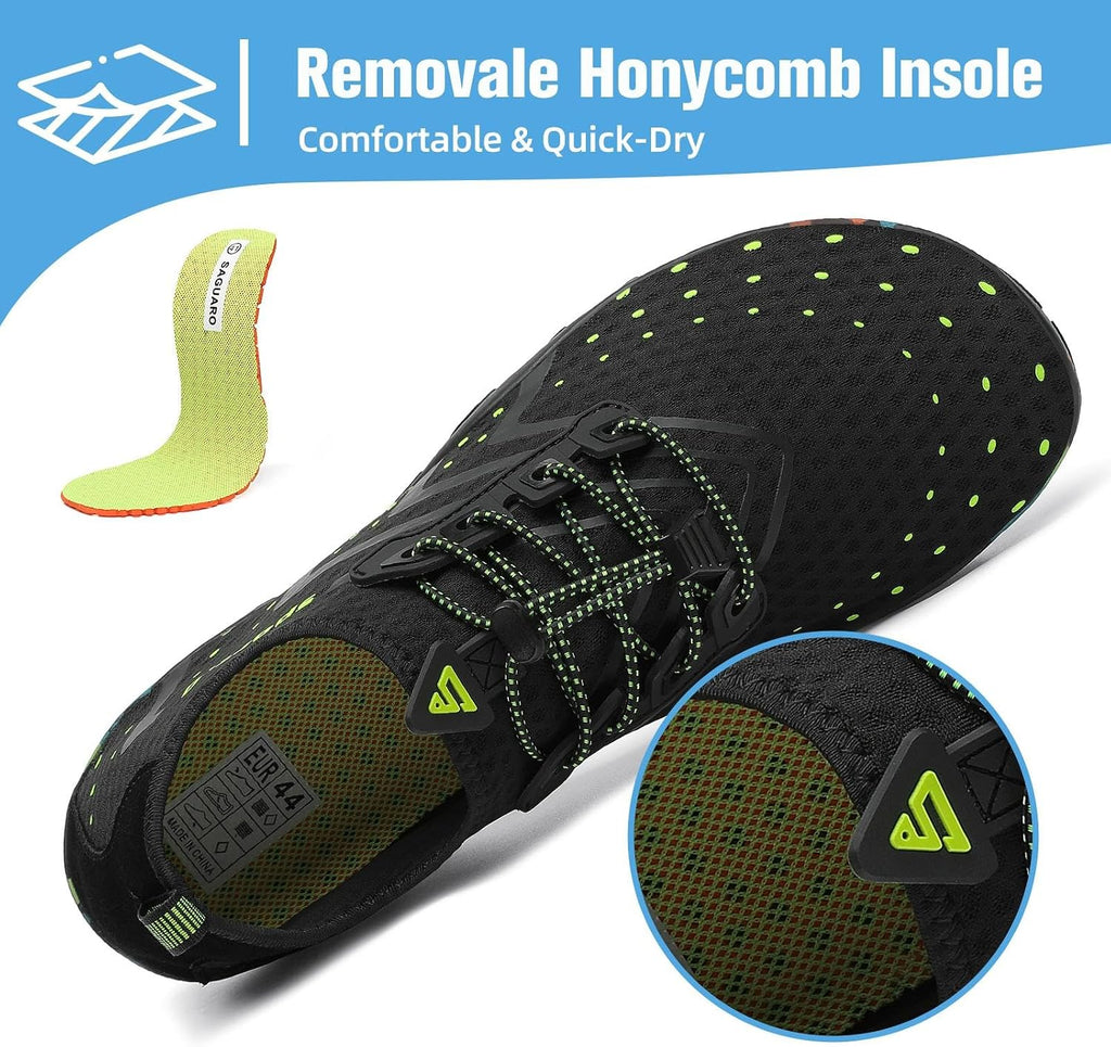 Water Shoes for Women Men, Quick-Dry Barefoot Swim Shoes | Non-Slip Aqua Shoes with Drainage Holes, Breathable
