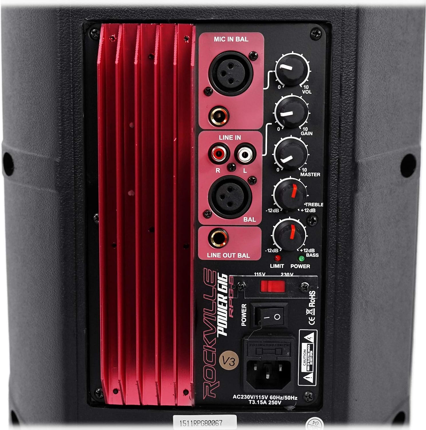 RPG8 8" Powered Active DJ PA Speaker System, 100W RMS, 400W Peak | XLR, 1/4" Mic/Line, RCA Inputs, 1/4" Output