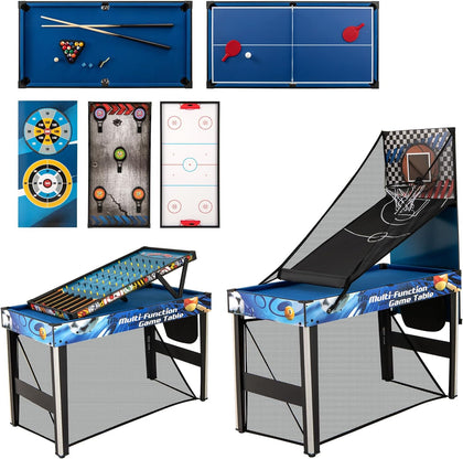Multi Game Table, 10 in 1 Combo Game Table Includes Table Tennis, Basketball, Soccer, Hockey, Archery, Shooting