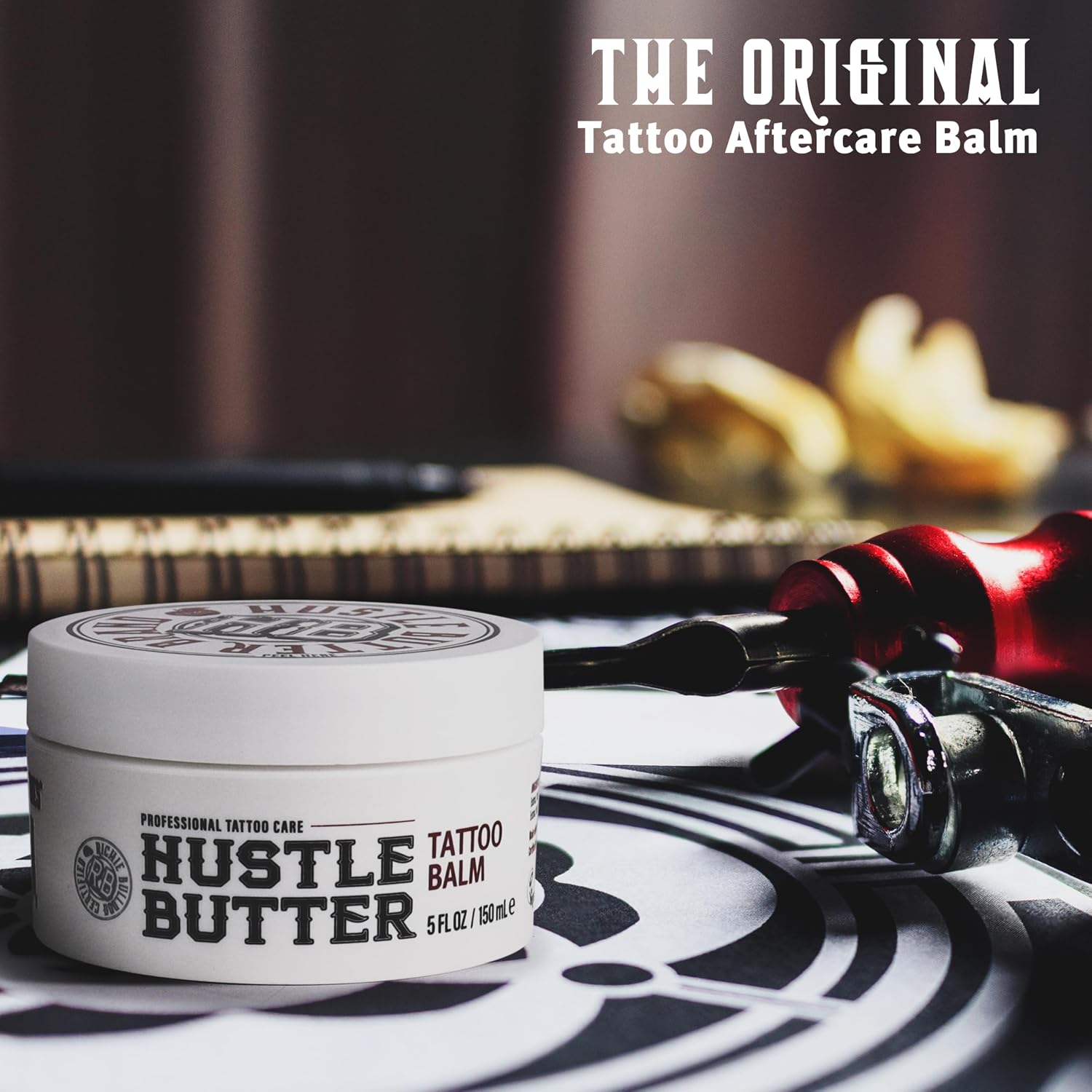 Hustle Butter Tattoo Aftercare 5oz Tattoo Balm, Heals + Protects New Tattoos and Rejuvenates Older Tattoos - 100%
