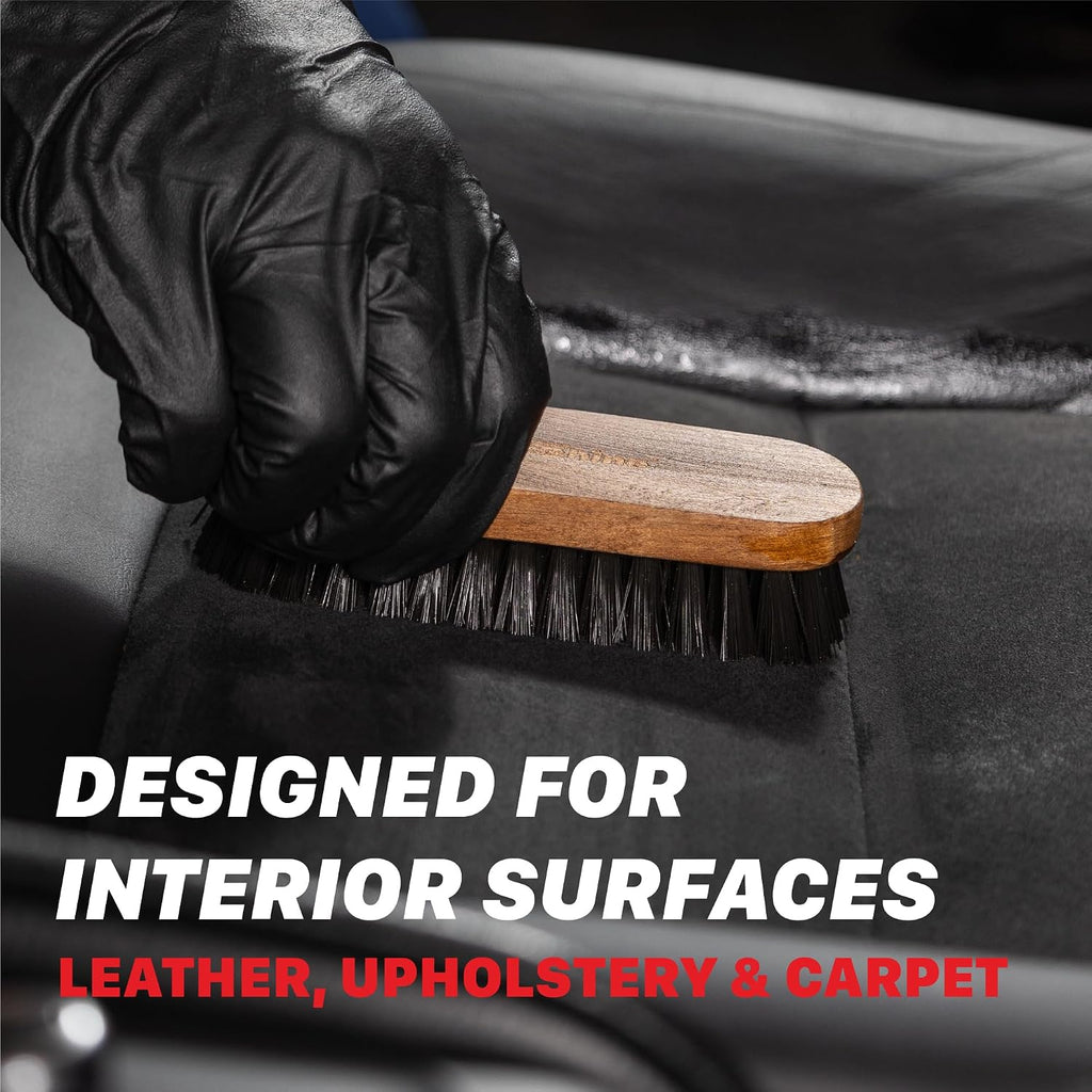 Universal Leather & Upholstery Brush – Soft Nylon Interior Detailing Brush for Leather, Vinyl, Fabric & Carpet