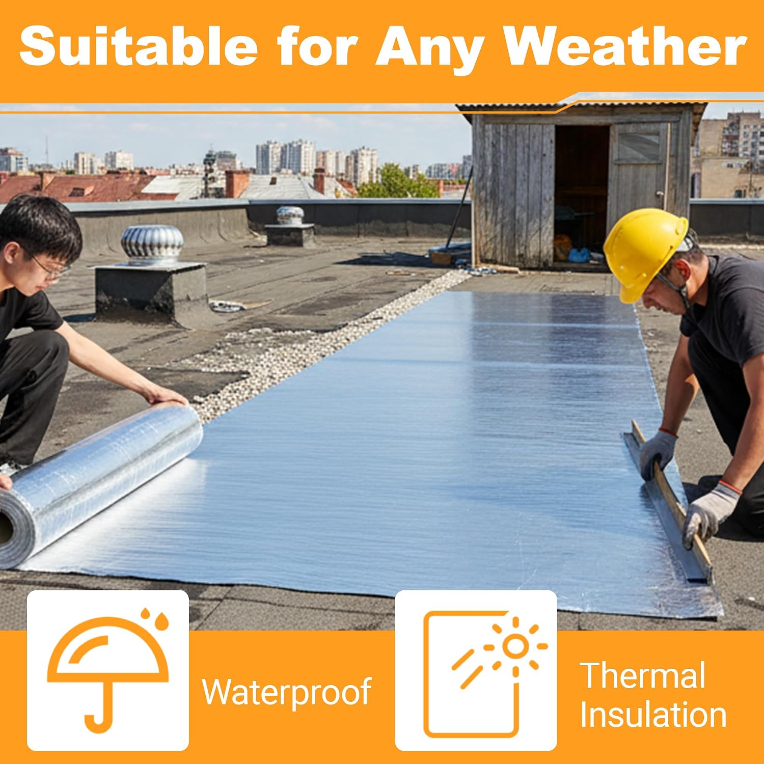 Waterproofing Membrane 39.6in x 16.5ft Self-Adhesive Roofing Felt