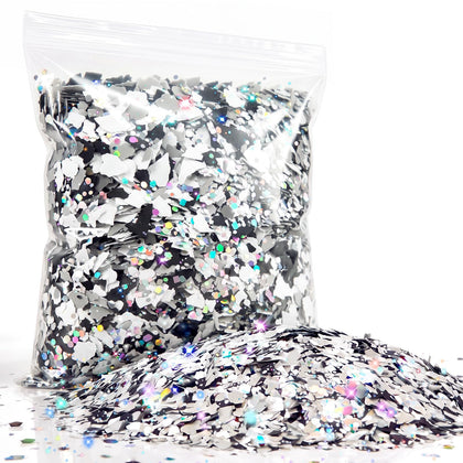 2 lb Sparkle Epoxy Floor Flakes, 6-8 mm Blend Color Chip with Glitter