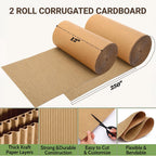 2 Roll Corrugated Cardboard 12x 250'' Brown B Flute Corrugated Sheet