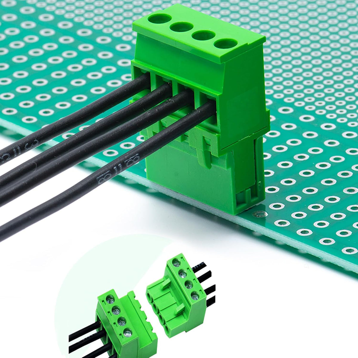 10 Sets 2-Pin 5.08mm Pitch Green IDC Push-In PCB Mount Plastic Terminal Block Connector
