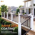 1 Pack 36 in x 8 ft Aluminum Porch and Deck Railing Kit Without Post