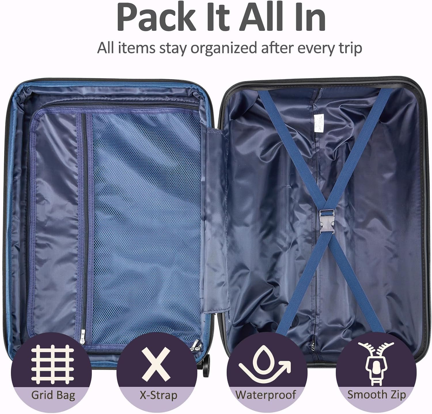 Carry on Luggage 22x14x9 Airline Approved, Expandable 20 Inch Hardside Suitcase with Wheels TSA Lock, PC+ABS