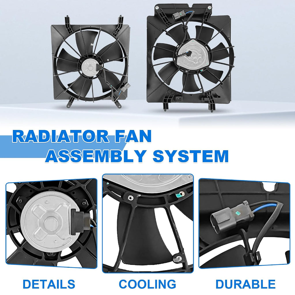 Radiator & AC Condenser Cooling Fan Assembly Pair for 2002-2006 Honda CR-V 19015PZDA01