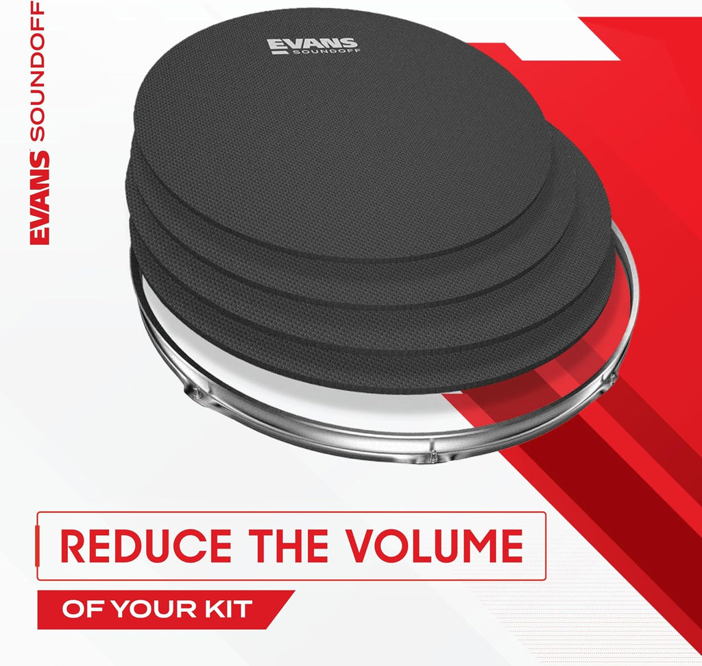 SoundOff Drum Mute Pad Set Rock, 8-Pack | Evans SoundOff mutes reduce drum volume, preserve realistic feel, protect