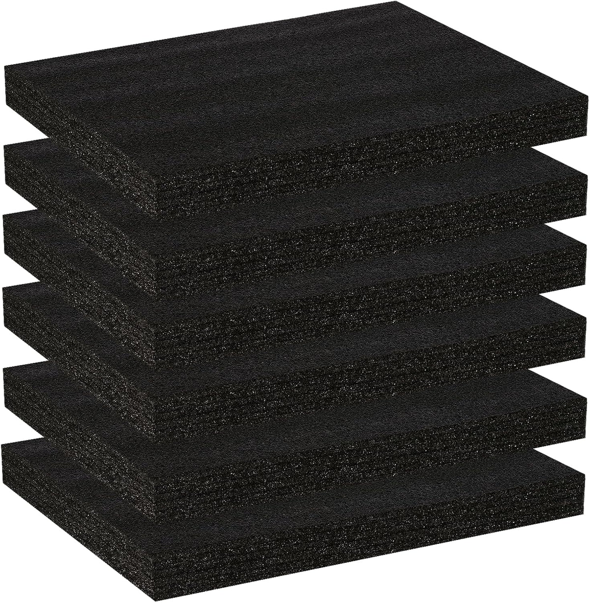 Black High Density Foam Insert Board 16'' x 12'' x 1.5'' for Case, 6pcs