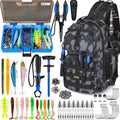 Fishing Backpack with Tackle Boxes, Waterproof Fishing Sling Tackle Bag For Fishing Gear With Rod Holder, Fishing