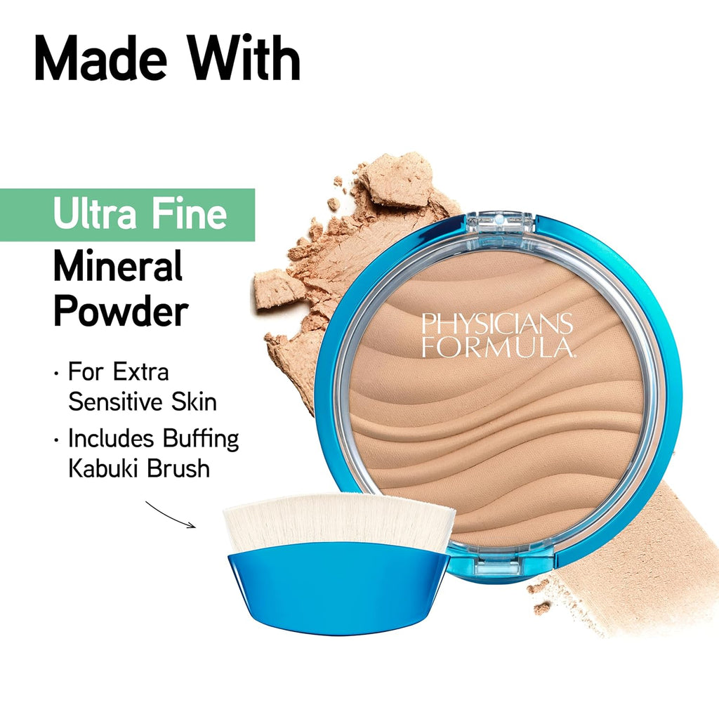 Mineral Wear Talc-Free Airbrushing Pressed Powder, Full Coverage Mineral Face Powder for Sensitive Skin – Translucent
