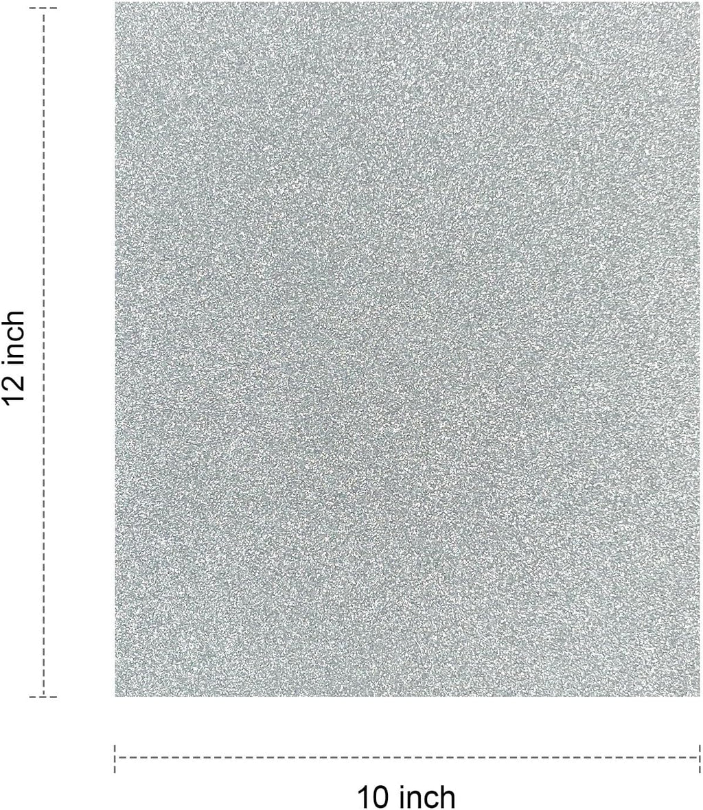 10 Pack Glitter HTV 12'' x 10'' Heat Transfer Vinyl Bundle,Iron on Vinyl for T-Shirts. Bags. Heat Transfer Vinyl for