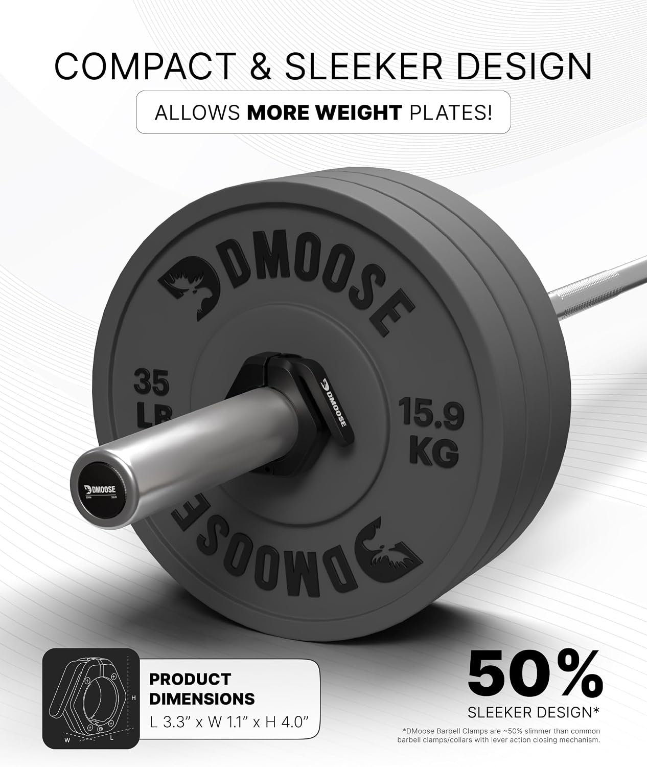Barbell Clips 2 Inch (Pair) - Quick Release Olympic Barbell Clamps & Collars with Anti Slip TPR Grip for Secure