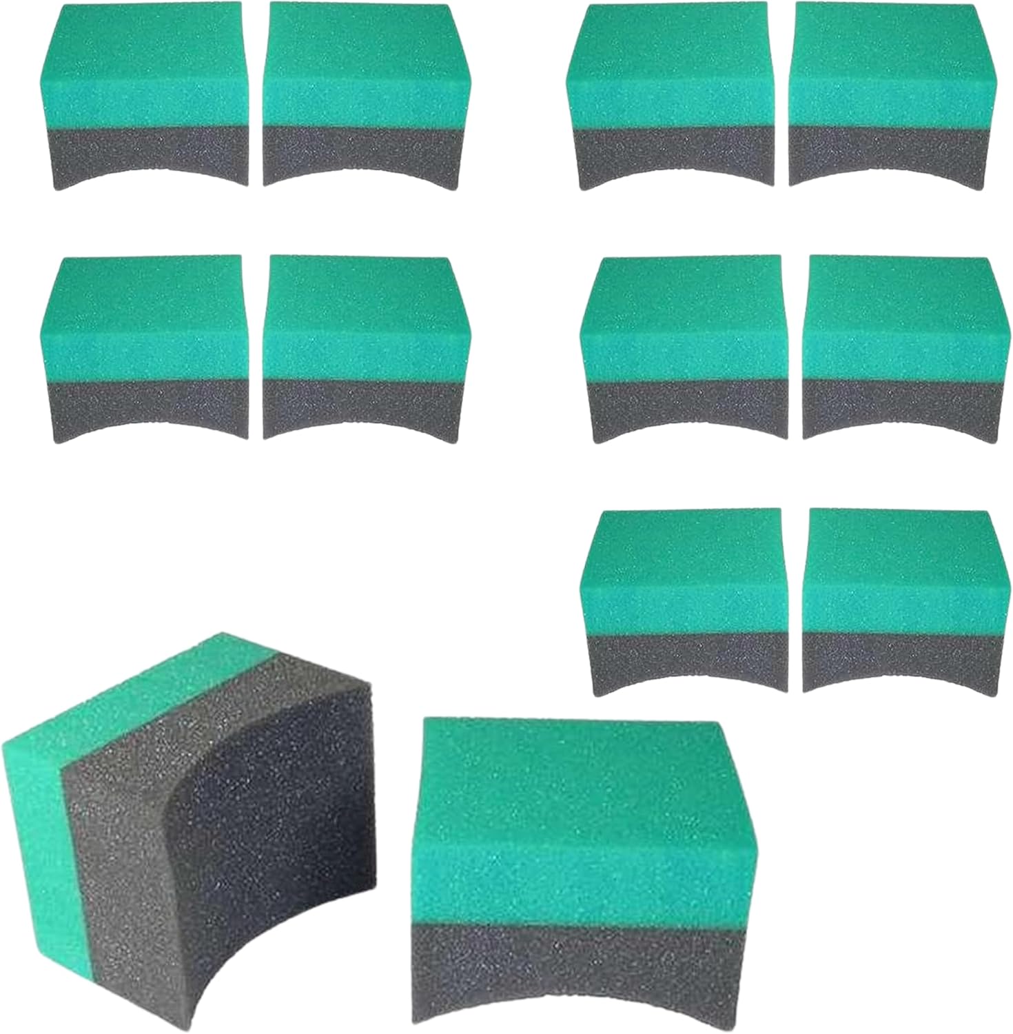 Tire Dressing Applicator 12 Pack - Durable and Reusable, Contoured Tire Shine and Dressing Sponge for Your Car's Wheels