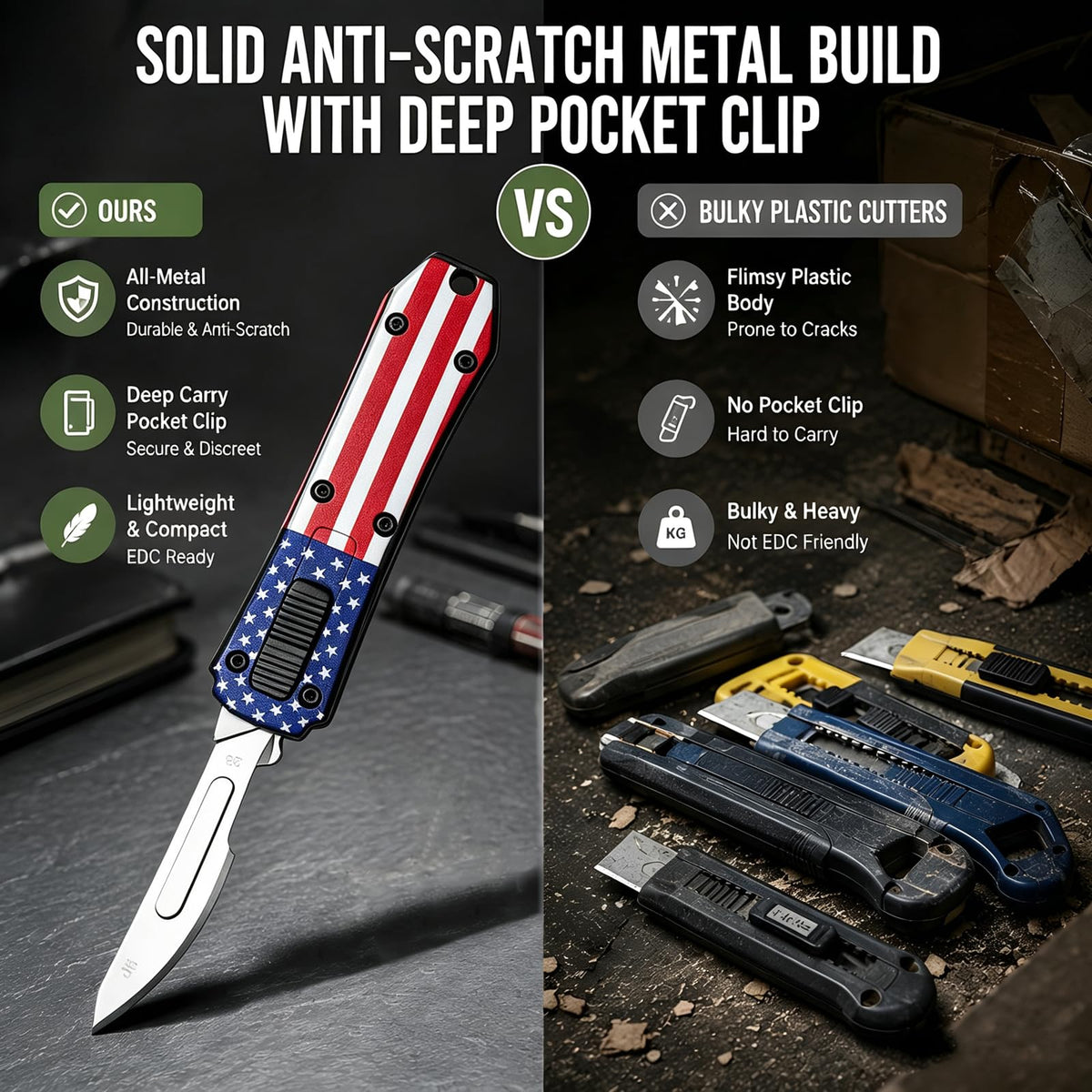Premium Utility Knife Heavy Duty Metal Box Cutter