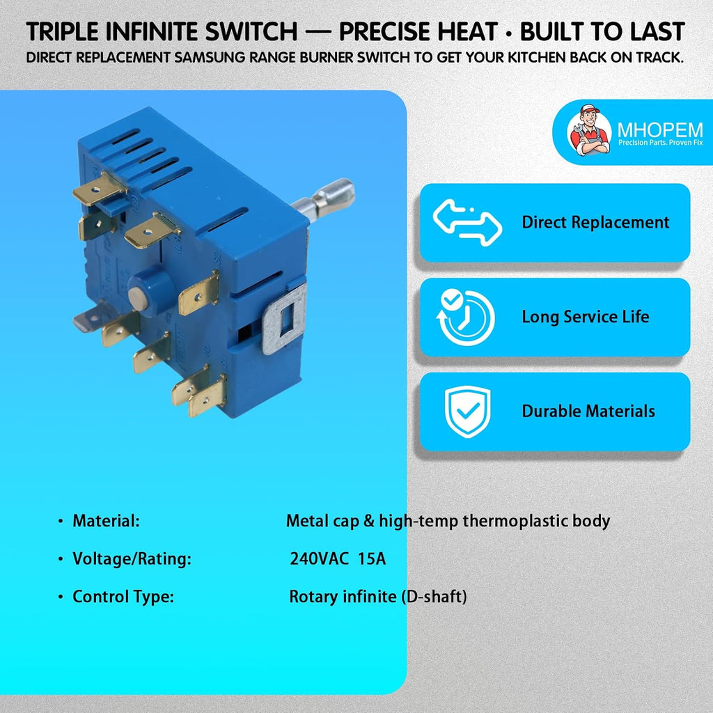 NE59J7850WS NE59J7630SS NE59J7630SG NE58K9850WG Range Triple Burner Switch