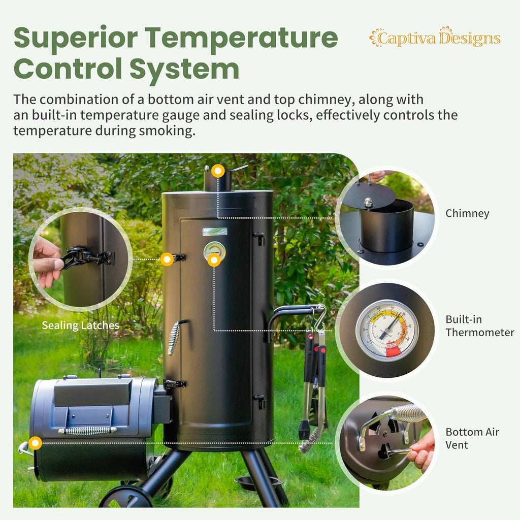 Vertical Charcoal Smoker Grill Extra Large Barbecue Grill