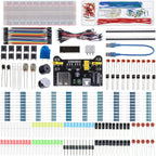 37 Values 480 Pcs Electronics Component Fun Kit with Power Supply Module, Jumper Wire,Precision Potentiometer,830