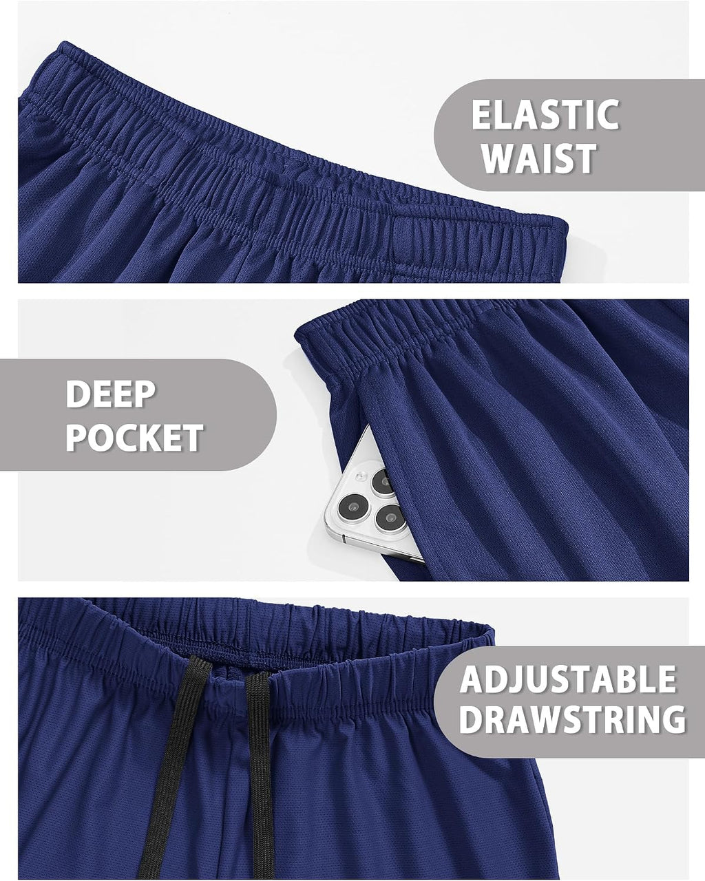 Boys Athletic Shorts Youth Quick Dry Soccer Basketball Running Gym | Mesh Lightweight Moisture Wicking Boys Shorts