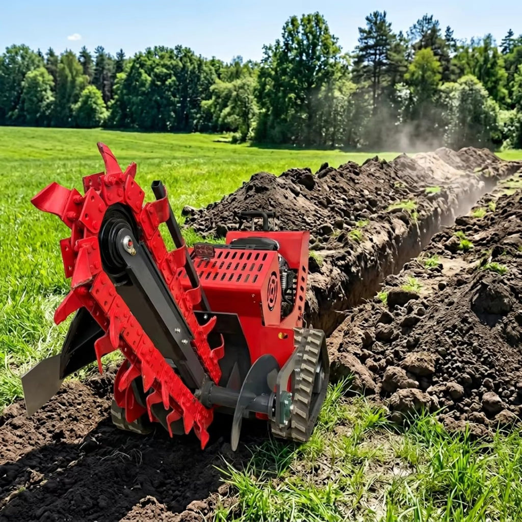 Hydraulic Mini Trencher Crawler Skid Steer Ditching Machine for Greenhouse