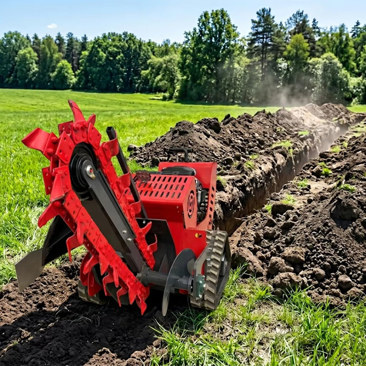 Hydraulic Mini Trencher Crawler Skid Steer Ditching Machine for Greenhouse