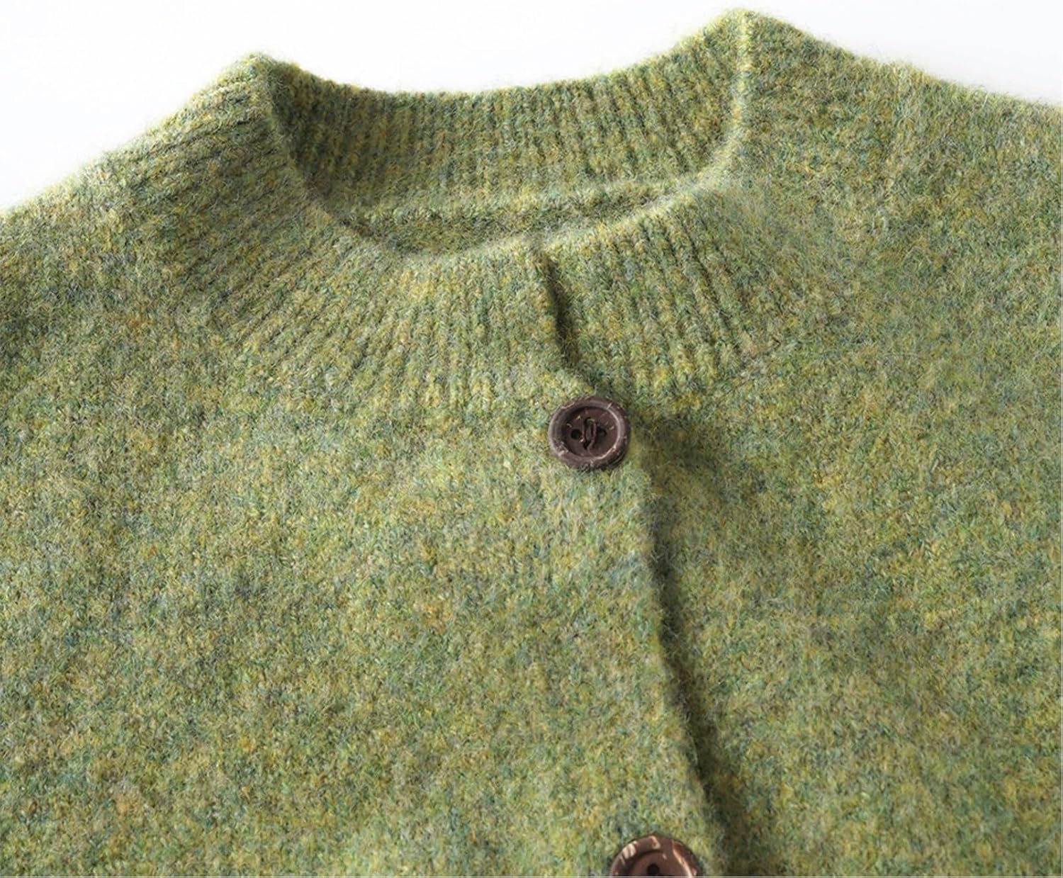Toddler Kids Vintage Green Heather Knit Vest Boys Girls Crew Neck Button Down Wool Sleeveless Cardigan Sweaters