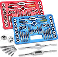 80pcs Tap and Die Set, SAE & Metric Master Threading＆Rethreading Tool Kit