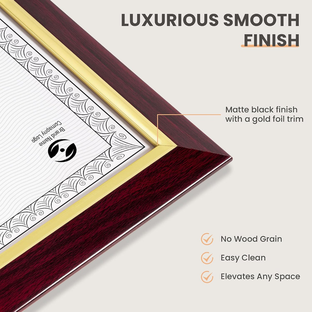 8.5 X 11 Certificate Frames Mahogany&Gold, High School College Diploma Frame Document Frame For Wall Display and