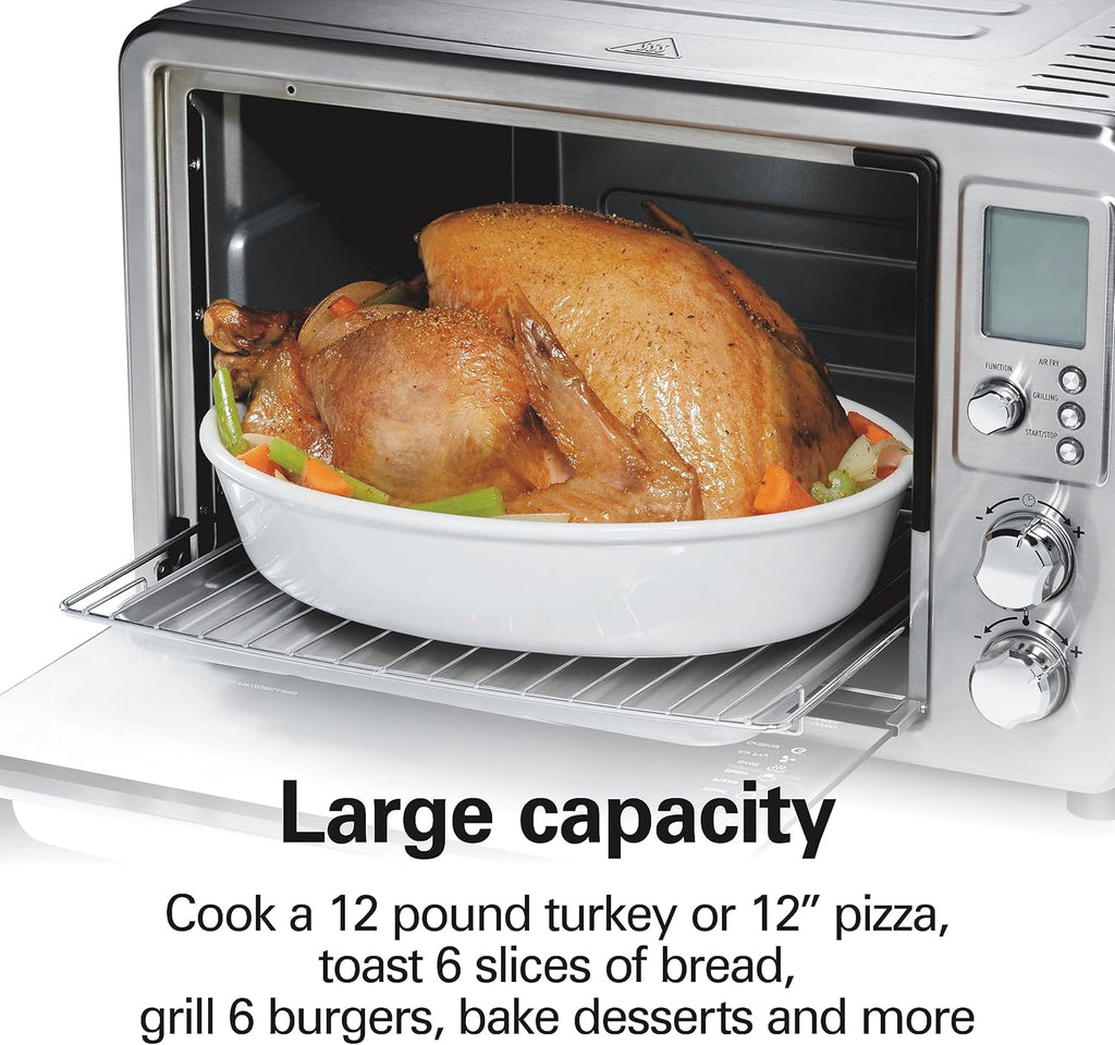 6-in-1 Air Fryer Toaster Oven Combo & Electric Indoor Grill | 450⁰F Searing Temp | Air Fry, Bake, Broil, Toast &