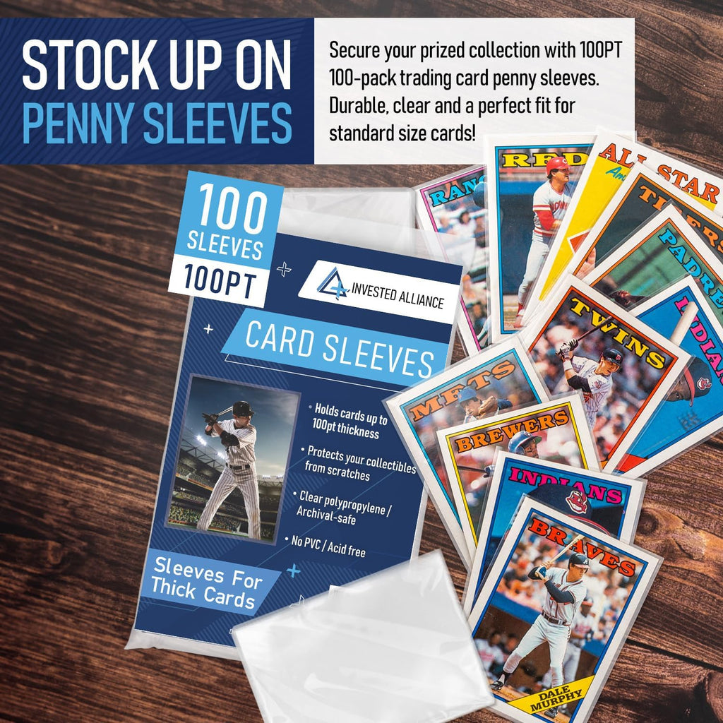 Premium Penny Sleeves for Trading Cards | Soft Trading Card Sleeves for Baseball Cards, Ultra Clear Plastic Pro