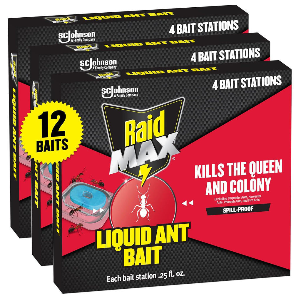MAX Liquid Ant Bait - Ant Traps Indoor and Outdoor Use – Insect Repellent & Pest Control That Kills Ants Where They