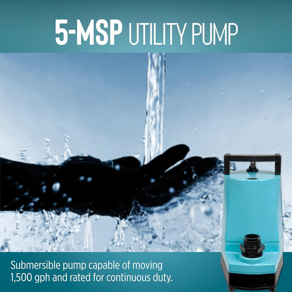 Little Giant 1/6 HP Aluminum Manual Utility Pump, Blue