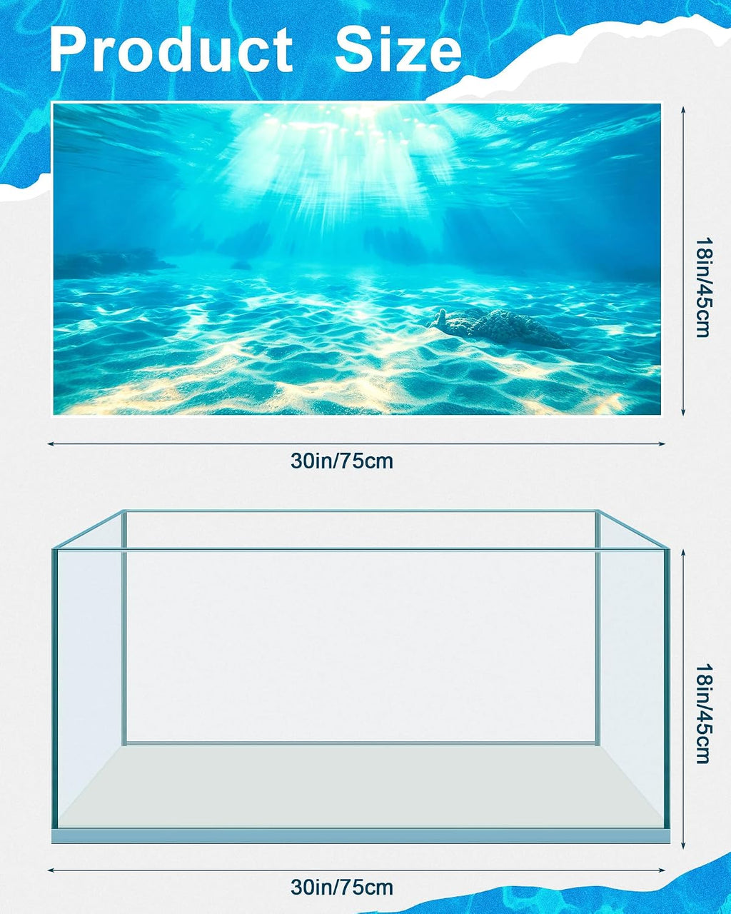 4 Pack Aquarium Background, 30 x 18 Inch