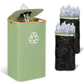 Recycling Bin for Kitchen, 29 Gallon Indoor Recycle Bin with Lid, 110L Fabric Recycling Bin with 2 Removable Reusable