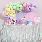 Sequin Tablecloth 60x120 Inch Silver for Disco Wedding Party