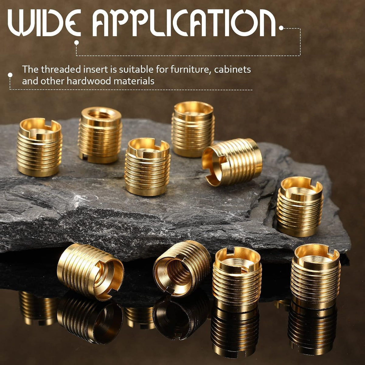 10 Pcs LEIFIDE 20 Pcs Brass Threaded Inserts 3/8-16 Wood Tap Handle 0.625''