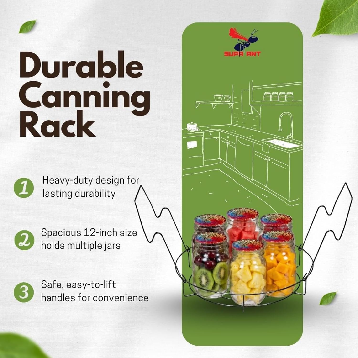 2 Pack Canning Rack for Stock Pot (12 in.) Stainless Steel Canning Jar Rack with Handles – Water Bath Canning Rack