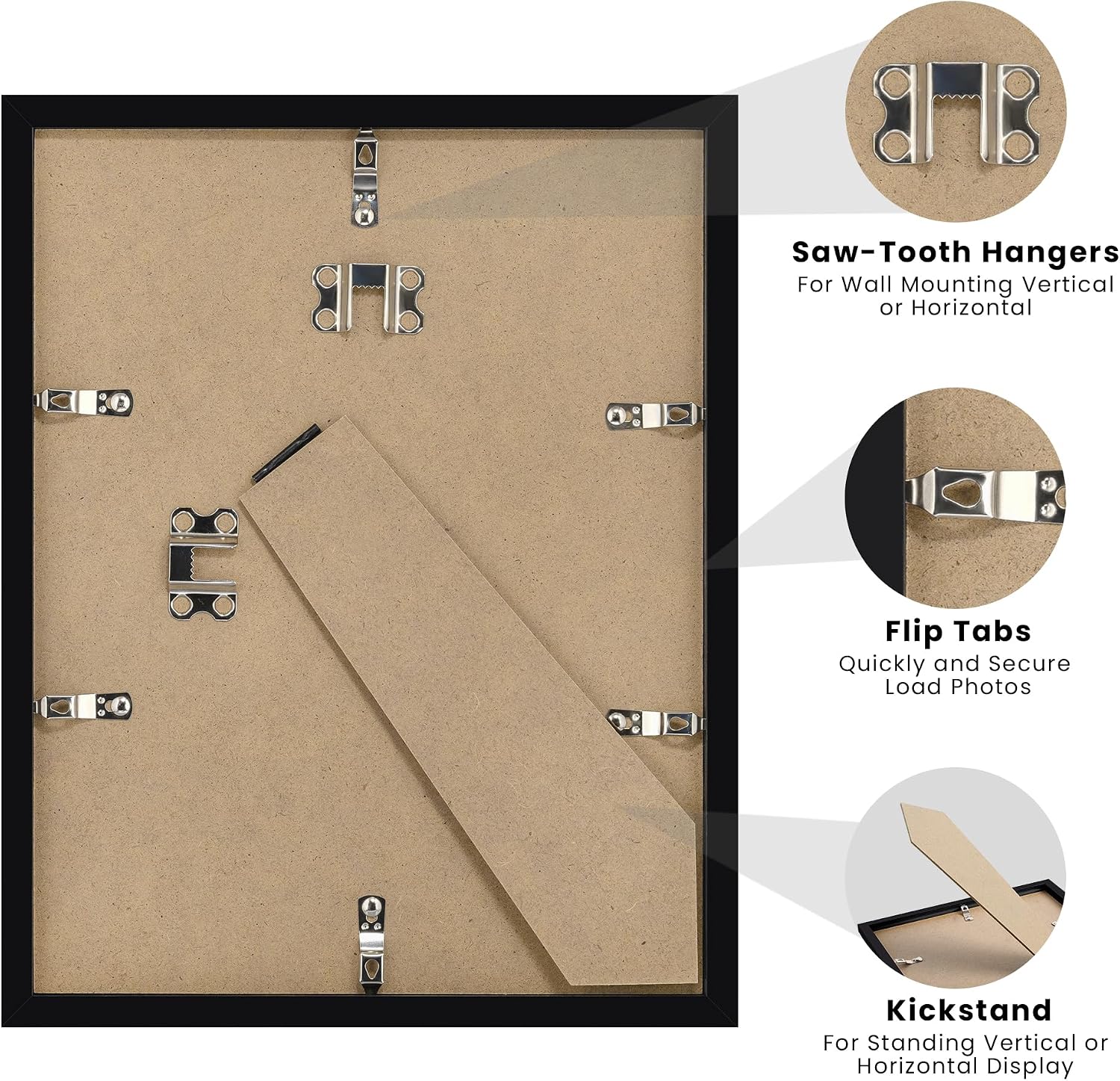 Certificate Frame, 8.5 by 11 Diploma Frames, 1 Pack, Black | Clear Plexiglass, 8.5x11 Document Degree Frames for