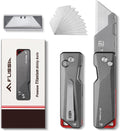 Advanced Titanium Utility Knife, CNC Unibody, Lightweight All Metal Folding Box Cutter, Quick Change Blade Razor