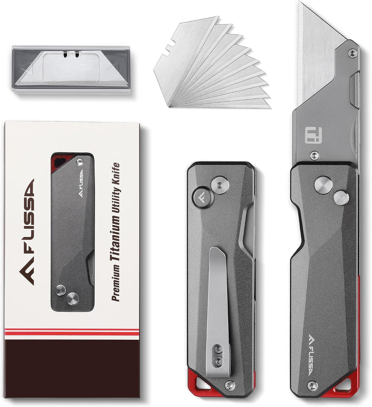 Advanced Titanium Utility Knife, CNC Unibody, Lightweight All Metal Folding Box Cutter, Quick Change Blade Razor