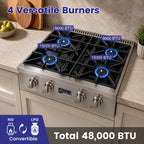 30" Professional Stainless Steel Gas Cooktop Gas Rangetop