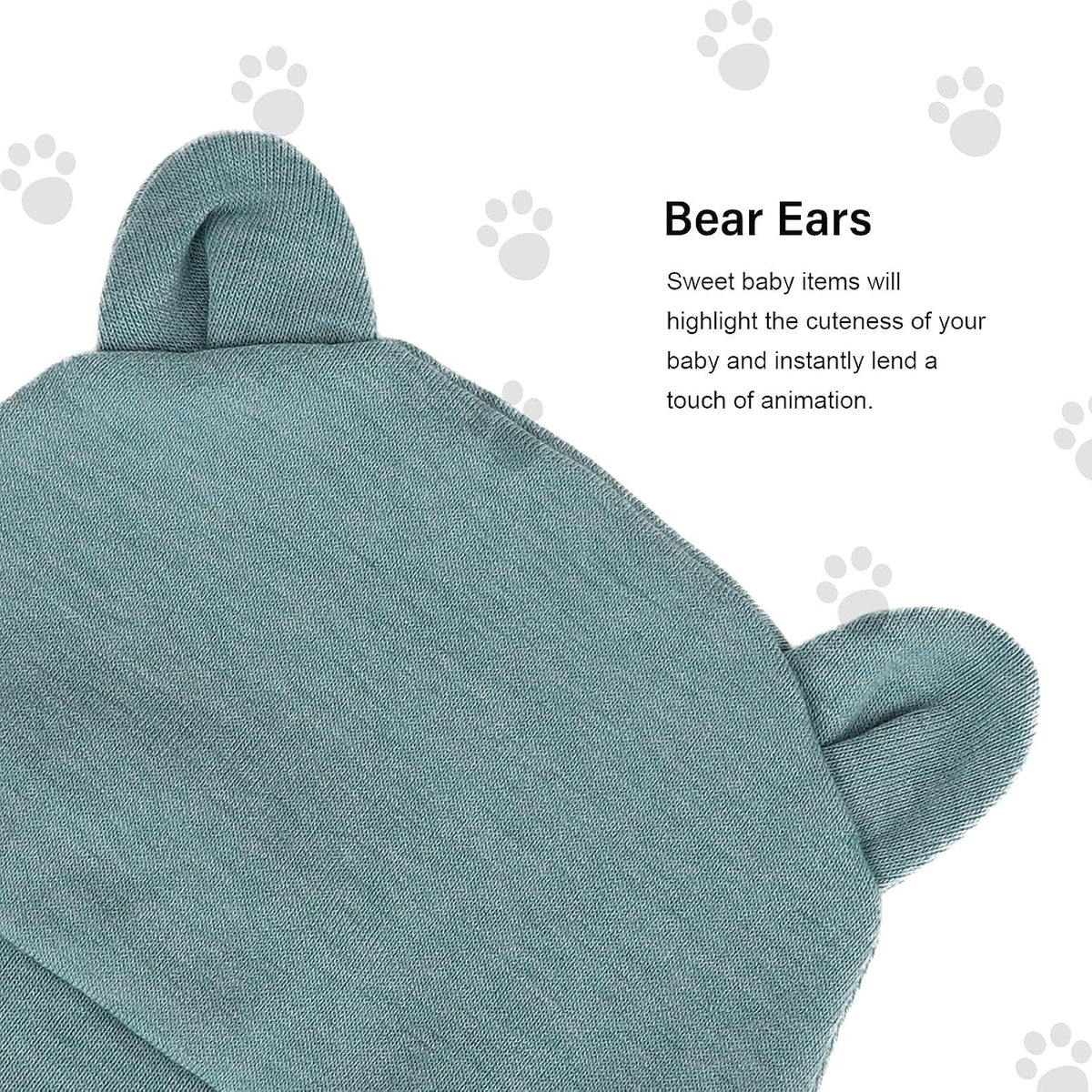 BQUBO Newborn Baby Bear Ears Hats and Mittens Sets Preemie Cotton Caps Baby Boy Girl Infant Hospital Beanie