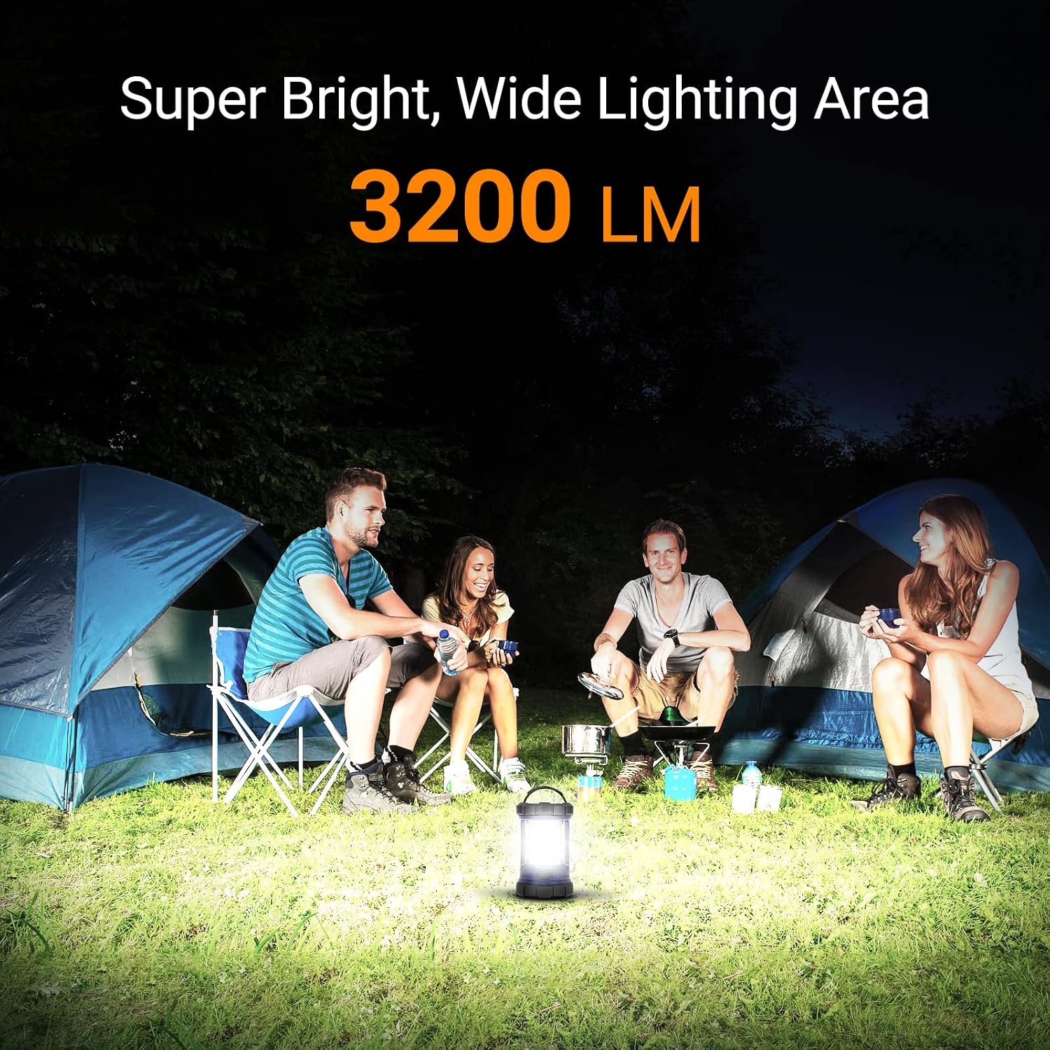 Camping Lantern, 3200LM LED Lanterns for Power Outages, 4600mAh Phone Charger & Rechargeable Lantern, 5 Light Modes