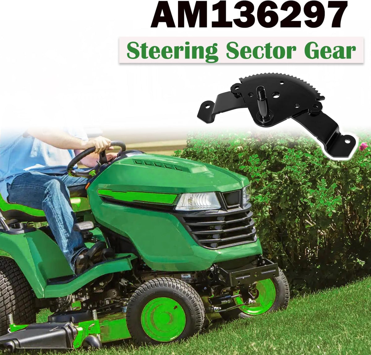 AM136297 Steering Sector Gear For X300 X320 X340 X500 X520 Lawn Tractor, Replace AM136297 M151206