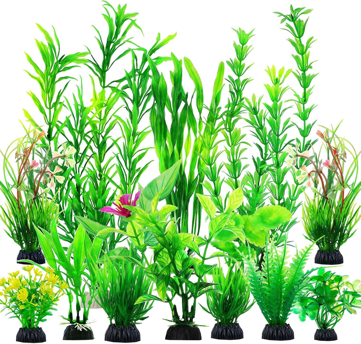 12pcs Fish Tank Accessories Aquarium Decorations Green Plants, Green Fish Tanks Decoration Plants, Fish Tank Decor