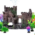 Aquarium Decor Castle Fish Tank Bubbler Set Aquarium Plants for Aquatic Pets to Breed Play and Rest Fish Decorations