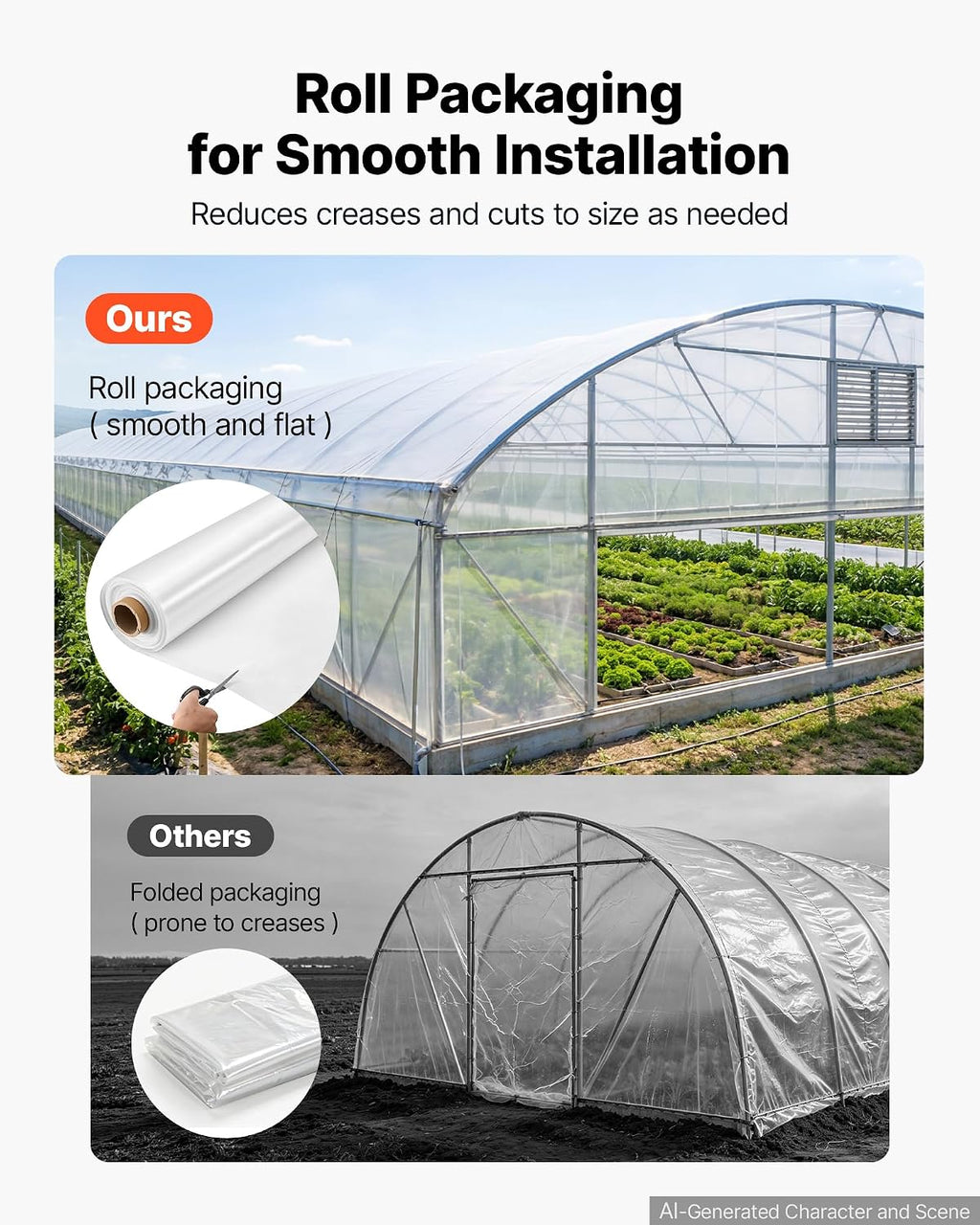 Greenhouse Plastic Sheeting 6 x 100 ft 6 Mil Clear Polyethylene Film